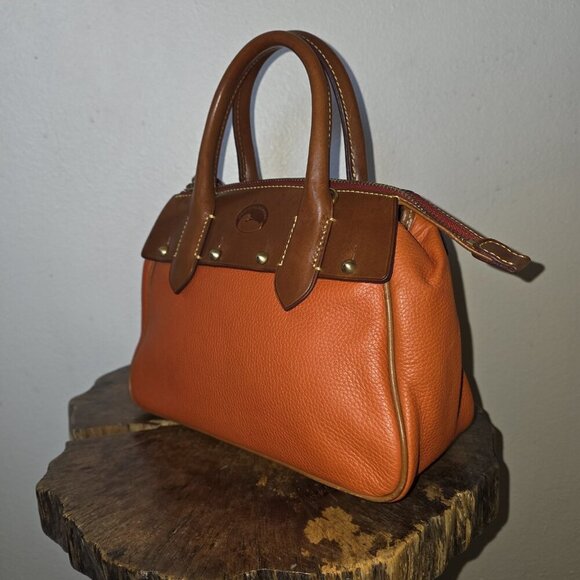 Dooney & Bourke Wilson Satchel Bag R343 Orange Pebble Leather w/ Strap Rare - Picture 6 of 16